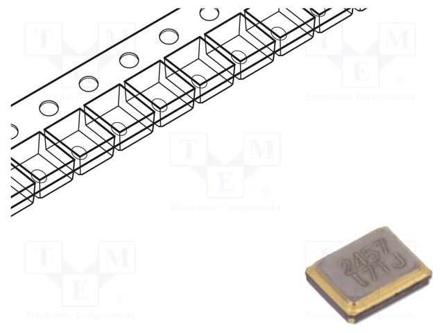 Resonator: quartz; 24.576MHz; ±10ppm; 10pF; SMD; 2x1.6x0.5mm