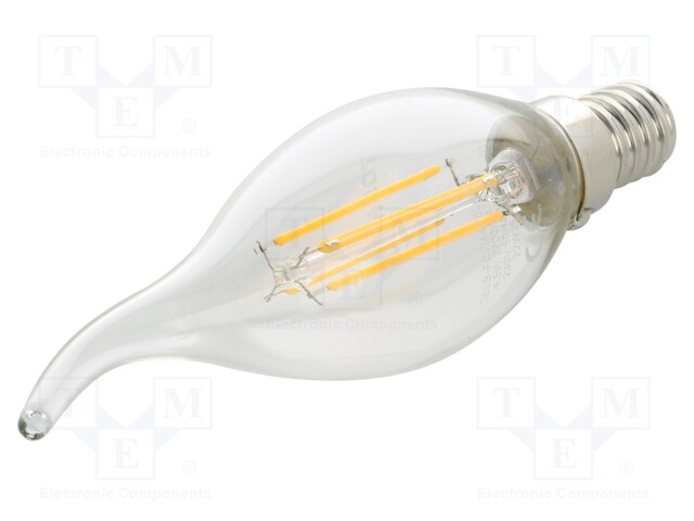 LED lamp; warm white; E14; 230VAC; 470lm; 4.5W; 270°; 2700K