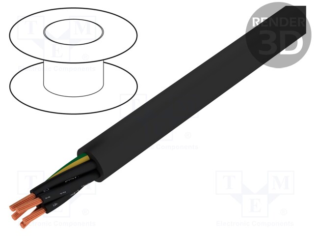 Wire; BiT 1000 CY FR; 4G6mm2; tinned copper braid; PVC; black