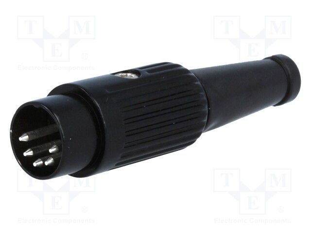 Plug; DIN; male; PIN: 5; Layout: 180°; straight; for cable; soldering
