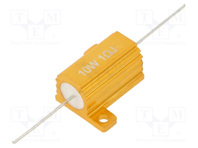 Resistor: wire-wound; with heatsink; 1Ω; 10W; ±5%; 50ppm/°C; 14.3mm