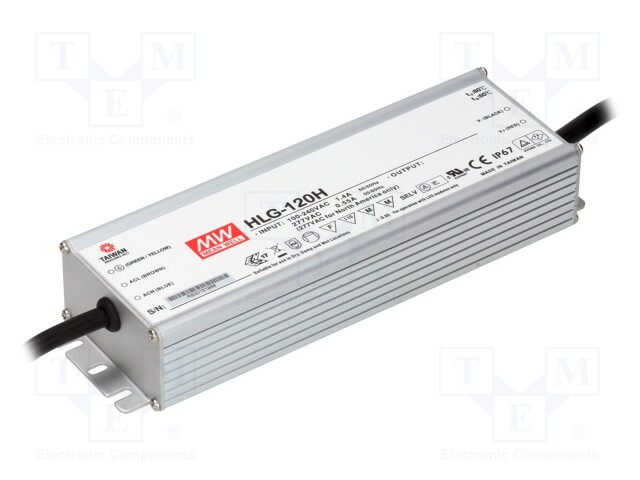 Power supply: switched-mode; LED; 120W; 20VDC; 6A; 90÷305VAC; IP67