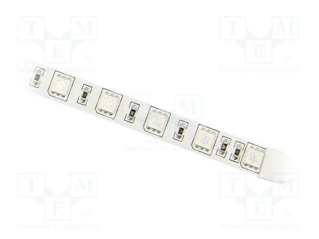 LED tape; RGB; 5050; 12V; LED/m: 60; 10mm; white PCB; IP20; 120°