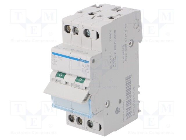 Switch-disconnector; Poles: 3; DIN; 25A; 400VAC; SBN; IP20; 1÷16mm2