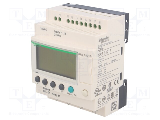 Programmable relay; IN: 8; Anal.in: 0; OUT: 4; OUT 1: relay; DIN; IP20