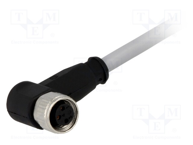 Connector: M8; female; PIN: 3; angled 90°; with lead; plug; 5m; PVC