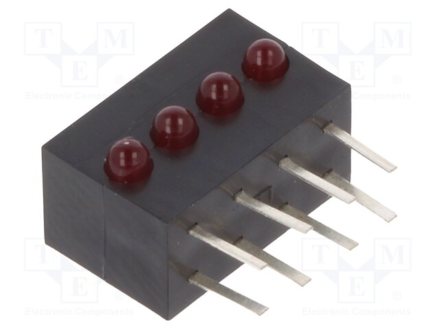 LED; horizontal,in housing; red; 1.8mm; No.of diodes: 4; 20mA; 40°