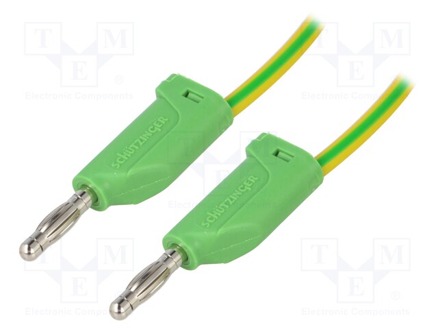 Test lead; PVC; 2m; yellow-green; 16A; 70VDC; Cond.cross sec: 1mm2