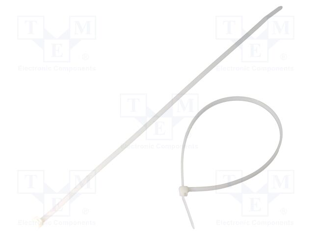 Cable tie; lumiscent; L: 300mm; W: 3.6mm; white; polyamide