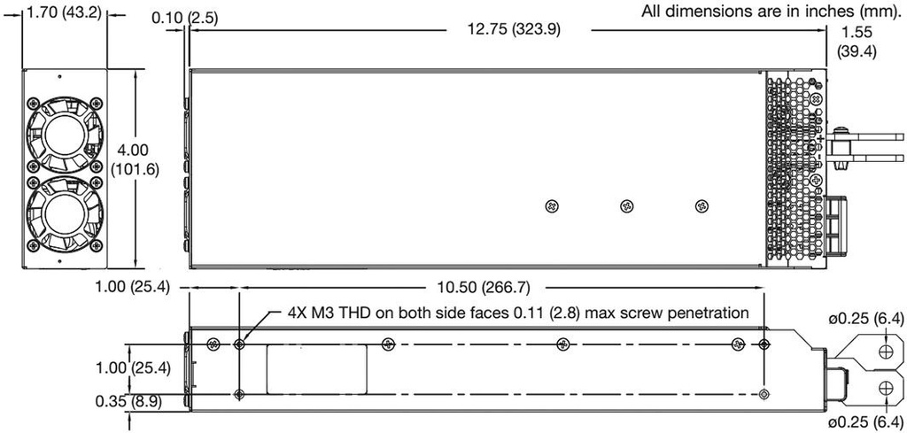 Power supply: switched-mode; Mounting: for building in