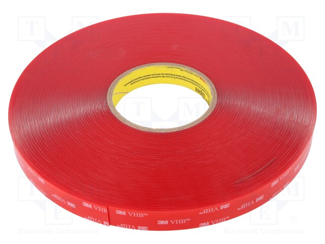 Tape: fixing; W: 19mm; L: 33m; D: 1mm; acrylic; transparent; -35÷90°C