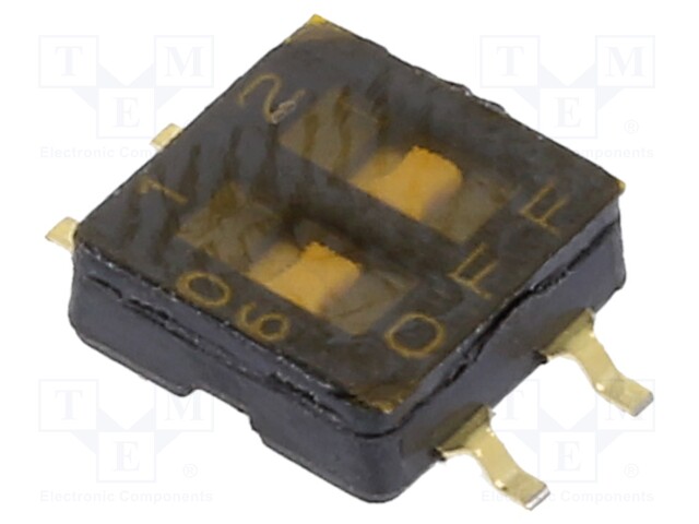 Switch: DIP-SWITCH; OFF-ON; 0.1A/50VDC; Pos: 2; -40÷105°C; 50mΩ