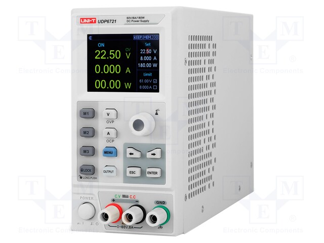Power supply: laboratory; single-channel,programmable; 0÷60VDC