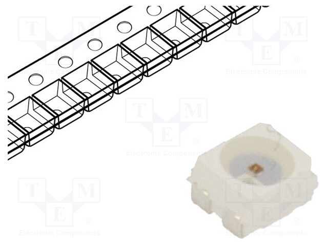 LED; SMD; 3528,PLCC4; red; 2180÷2800mcd; 3.5x2.8x1.9mm; 120°; 70mA