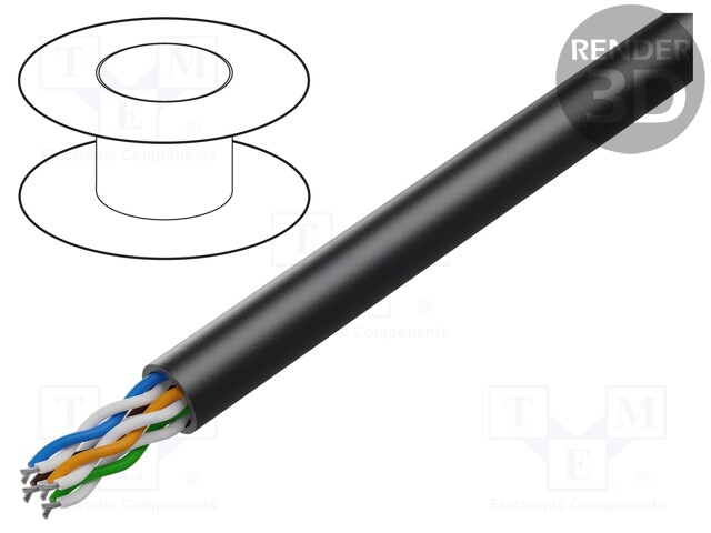 Wire; U/UTP; industrial Ethernet,RS422,outdoor; 5e; stranded; Cu