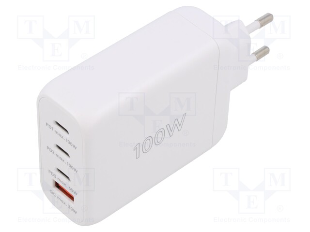 Power supply: switched-mode; plug; 100W; Plug: EU; Usup: 110÷240VAC