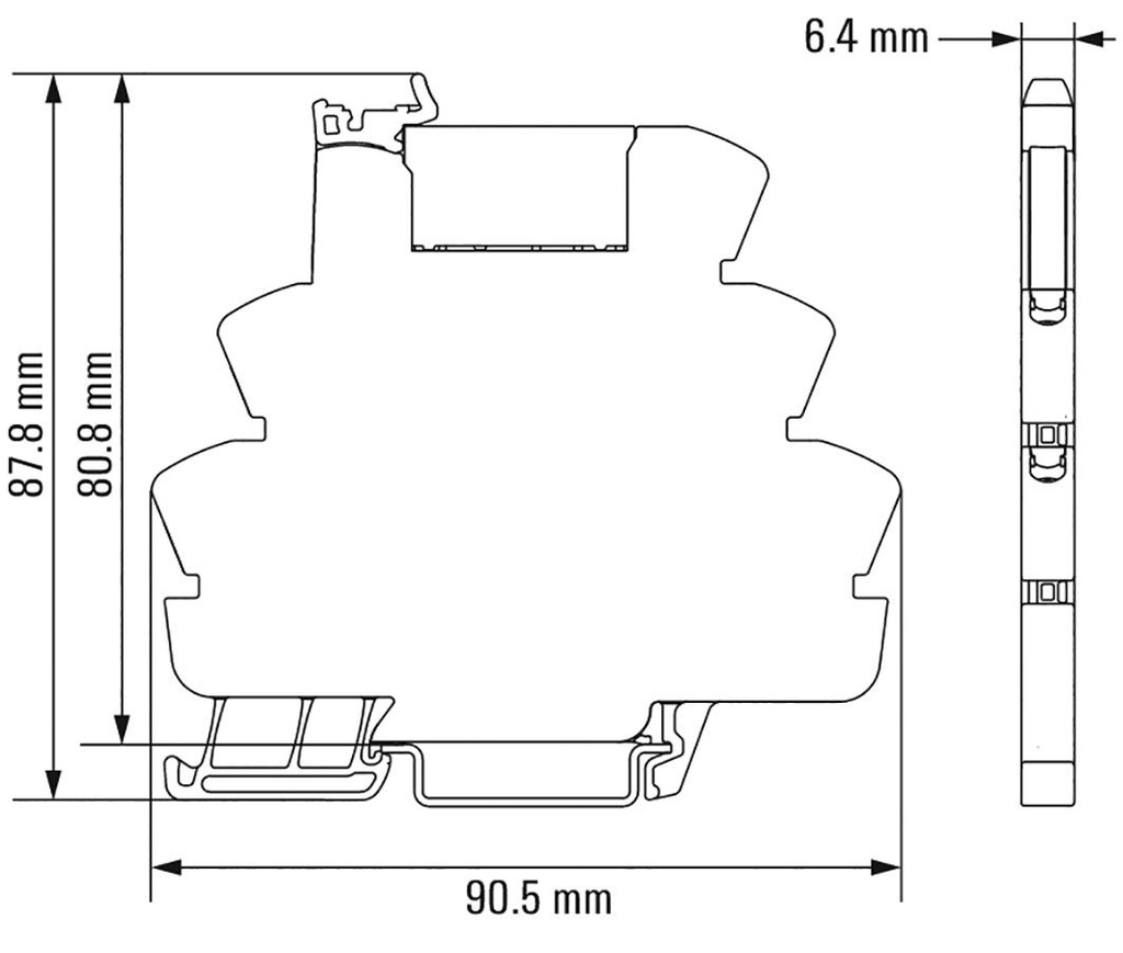 Relay: interface; SPDT; Ucntrl: 5VDC; 6A; DIN; Leads: spring clamps
