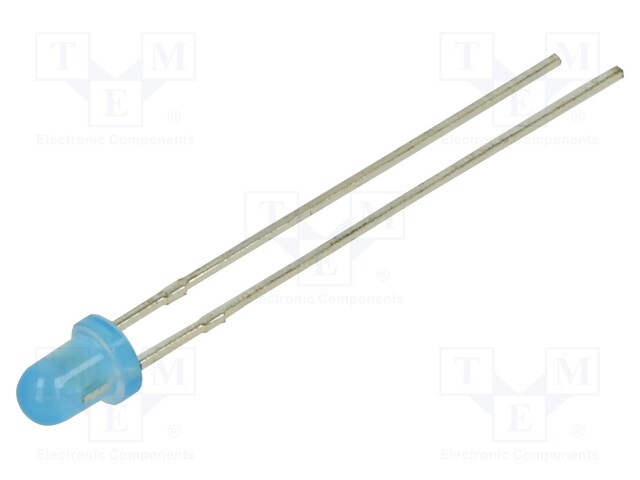LED; 3mm; blue; 1300mcd; 60°; Front: convex