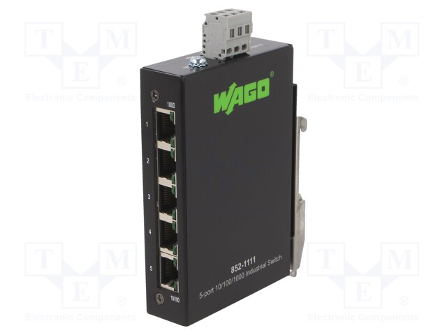 ETHERNET SWITCH, RJ45 X 5, DIN RAIL