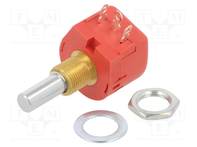 Potentiometer: shaft; single turn; 25kΩ; 1W; ±10%; 6.35mm