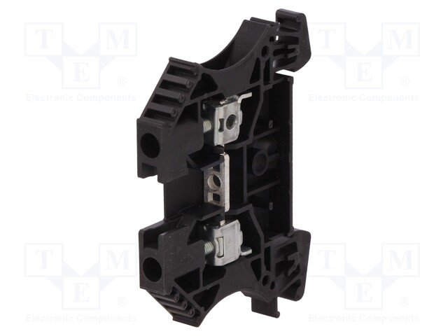 Splice terminal: rail; 4mm2; ways: 1; terminals: 2; black; wemid