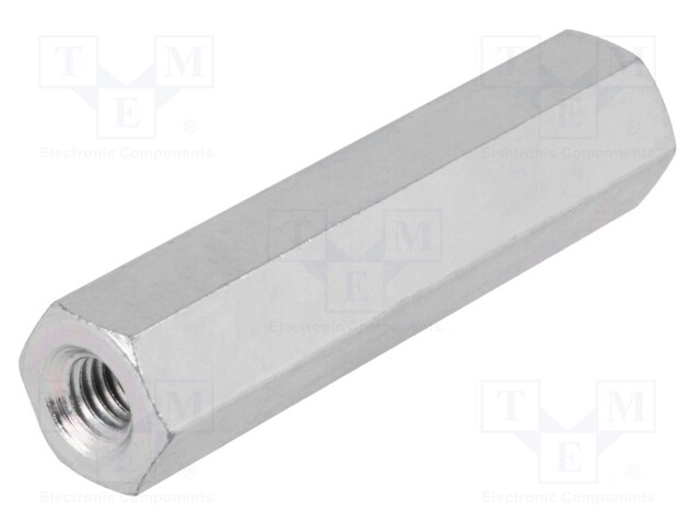 Screwed spacer sleeve; Int.thread: M8; 35mm; hexagonal; steel