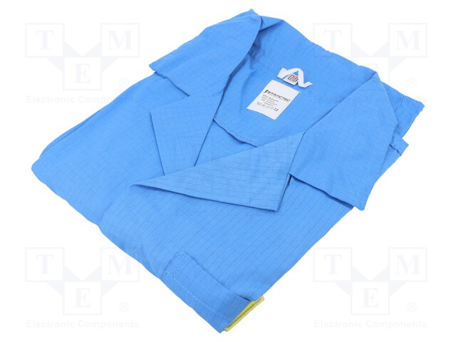 Coat; ESD; S (unisex); Mat: cotton,polyester,carbon fiber; blue