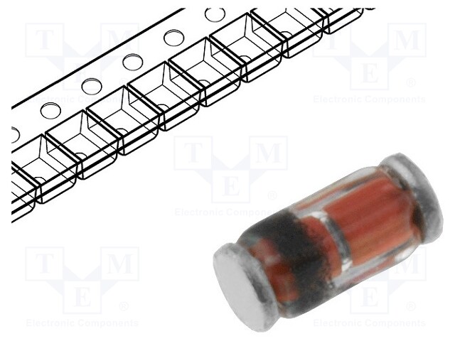 Diode: Zener; 0.5W; 20V; SMD; reel,tape; MiniMELF; single diode