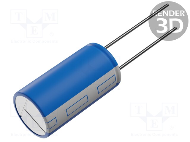Supercapacitor; THT; 1F; 2.7VDC; Ø8x13mm