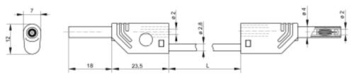 Test lead; 10A; banana plug with axial socket 2mm; Urated: 1kV