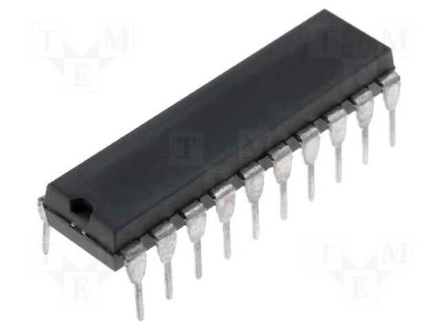 PIC microcontroller; Memory: 3.5kB; SRAM: 128B; EEPROM: 256B; THT