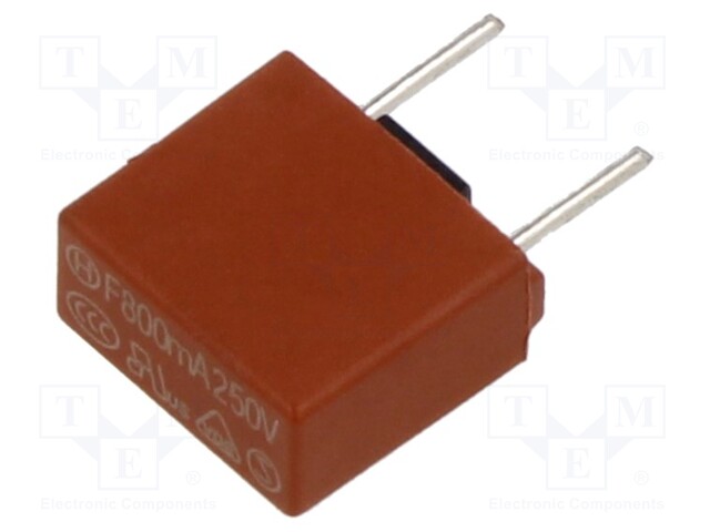 Fuse: fuse; 800mA; 250VAC; THT,holders; TR5; copper alloy; 5.08mm