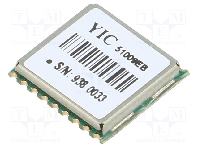 Module: GPS; ±2.5m; GPS; -162dBm; 3÷4.3VDC; 9.6kbps; 10Hz; UART; SMD