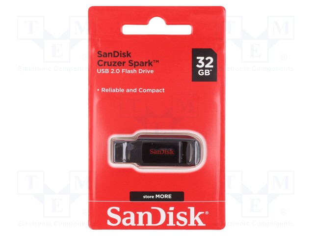 Pendrive; USB 2.0; 32GB; USB A; CRUZER SPARK; Colour: black