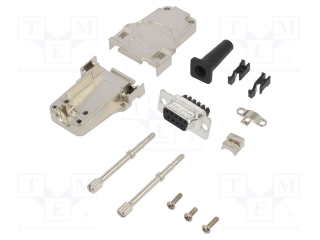 D-Sub; PIN: 9; female; shielded,with strain relief; straight