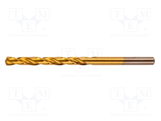 Drill bit; for metal; Ø: 5mm; Plating: titanium nitride