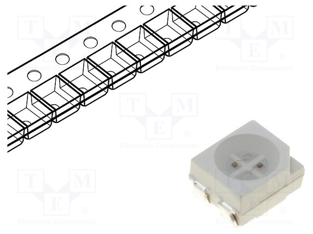LED; SMD; 3528,PLCC4; RGB; 3.5x2.8x1.9mm; 120°; 20mA; λd red: 621nm