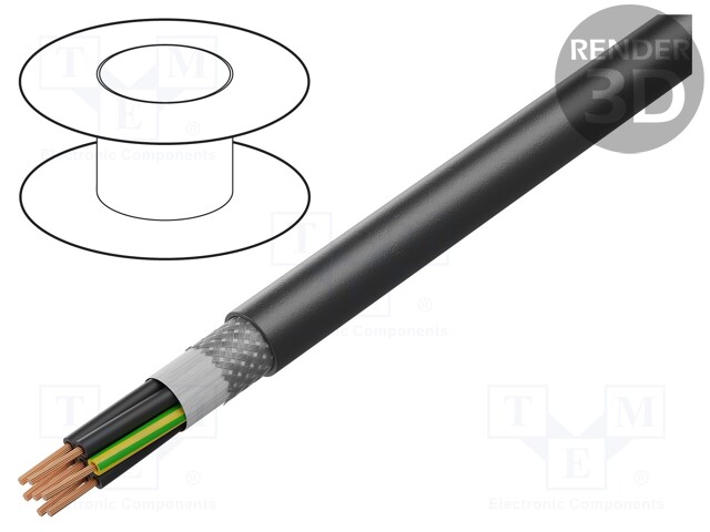Wire: control cable; chainflex® CF160.UL; 3G1mm2; black; stranded