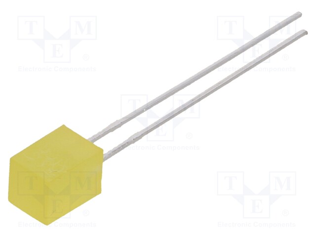 LED; square; 5x5mm; yellow; 7÷15mcd; 146°; Front: flat; 20mA