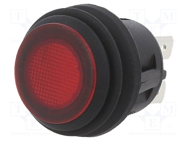 Switch: push-button; Pos: 2; SPST; 20A/14VDC; red; Rcont max: 50mΩ