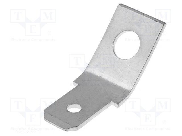 Terminal: flat; 6.3mm; 0.8mm; male; M4; screw; brass; tinned