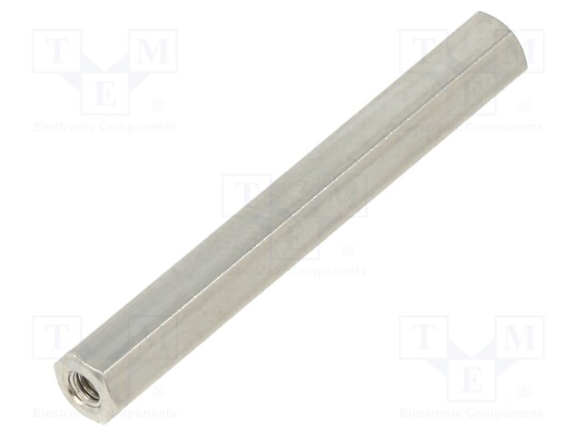 Screwed spacer sleeve; Int.thread: M2,5; 40mm; hexagonal; brass