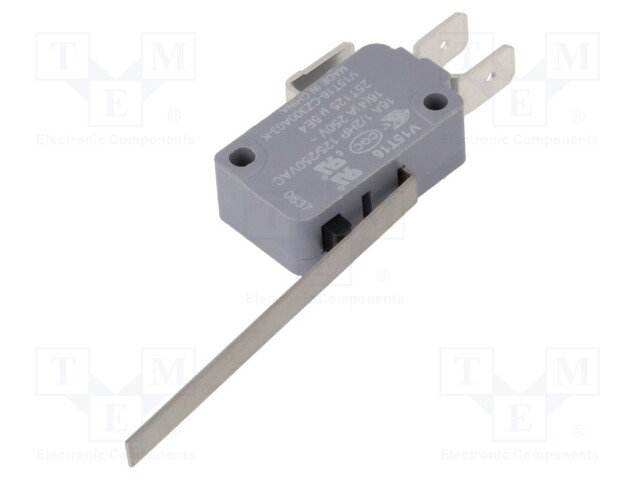 Microswitch SNAP ACTION; with lever; SPDT; 16A/250VAC; ON-(ON)