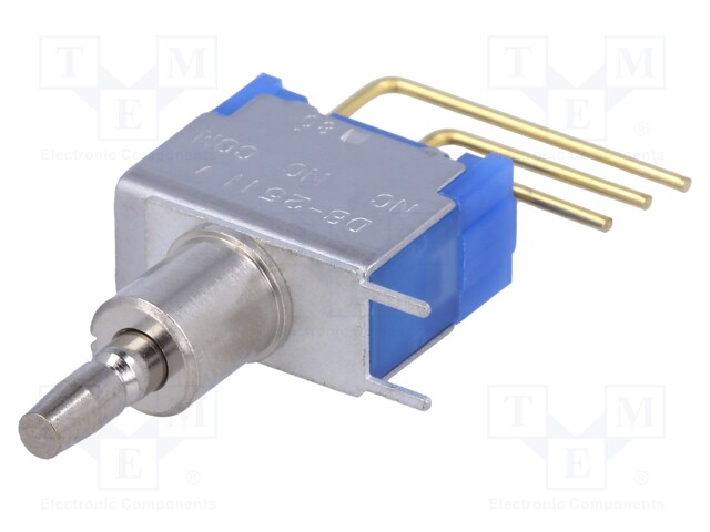 Switch: push-button; Pos: 2; SPDT; 0.4A/28VAC; OFF-(ON)