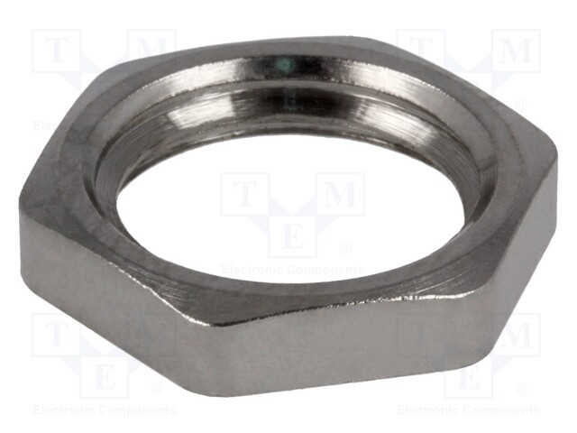 Nut; M32; brass; nickel; 36mm; Pitch: 1,5