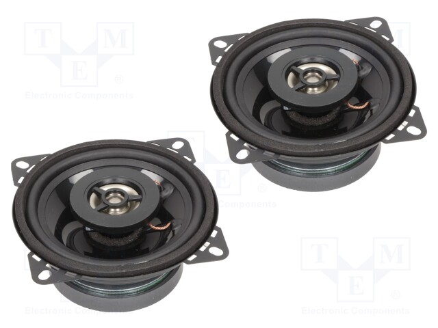 Car loudspeakers; two-way; 100mm; 100W; 80÷20000Hz; 4Ω; 42mm; -87dB