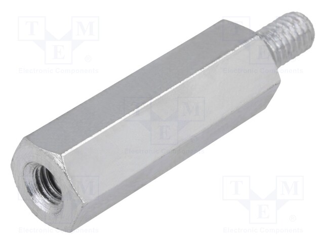 Screwed spacer sleeve; Int.thread: M5; 10mm; Ext.thread: M5; steel