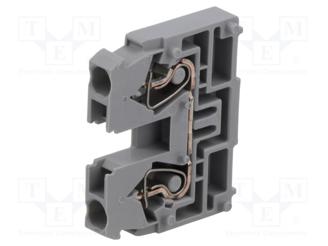 Splice terminal: rail; 0.08÷4mm2; ways: 1; grey; spring clamp; 500V