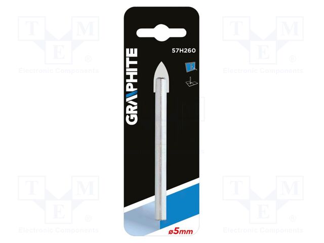 Drill bit; Ø: 5mm; Drill Bit: for glass