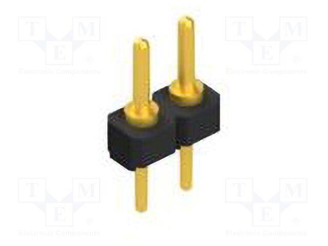 Connector: pin strips; pin header; male; PIN: 2; 2.54mm; THT; 1x2
